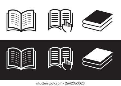  Book icon set isolated on white background. School icon set.  Containing classroom, students and teacher, e-learning, study, diploma icons set collection. Vector illustration.