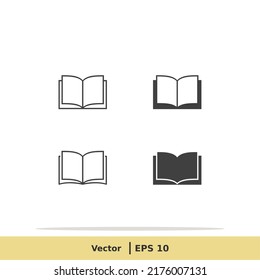 Book Icon Set. Library Symbol. Design Logo Template. Vector Icon EPS 10 Pixel Perfect