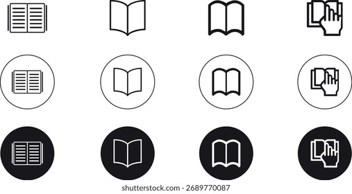 Conjunto de iconos de libro | Colección de Vector de libro abierto moderno y símbolo de lectura