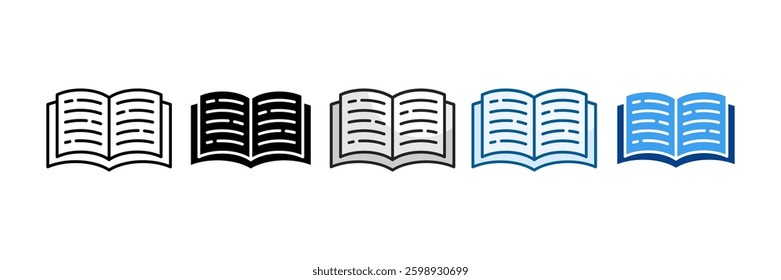 Book Icon Set Multiple Style Collection