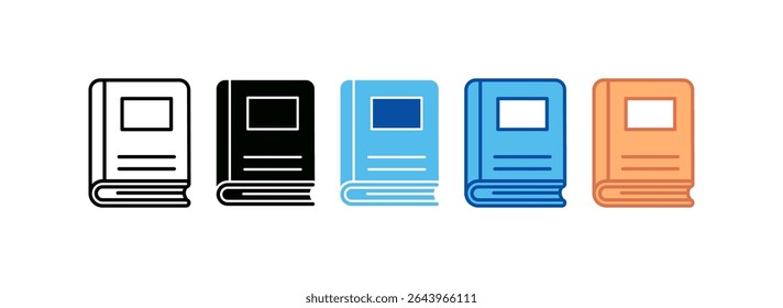 Book Icon Set Multiple Style Collection
