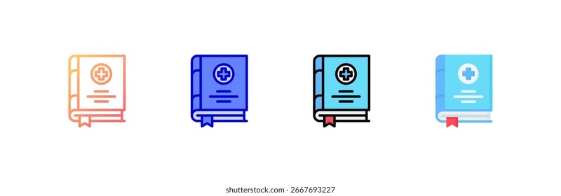Book icon set multiple style collection