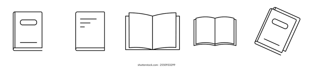 Book Icon set, Notebook ,Open book,  ebook icon. EPS 10
