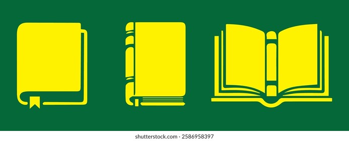 Book icon set. Open book, Closed book icon vector illustration. E-book icon. Eps 10