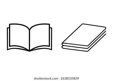 Book icon set. Open book icon. ebook icon, line symbol. Vector Illustration design.