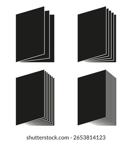 Conjunto de ícones de livro. Símbolo de páginas abertas. Gráfico de Vetor de Leitura. Ilustração de estudo de educação.
