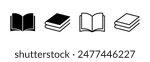 Book icon set. open book icon vector. ebook icon