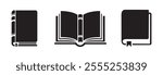 Book icon set. Open book icon vector. Closed book icon. Book isolated. E-book icon