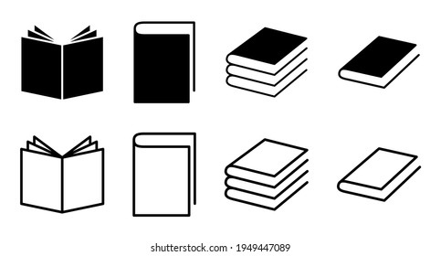 Book icon set. open book icon vector. ebook icon