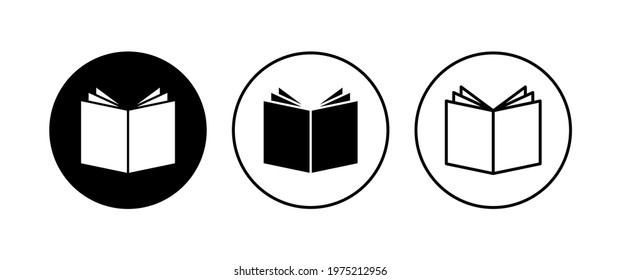 Book icon set. open book icon vector.