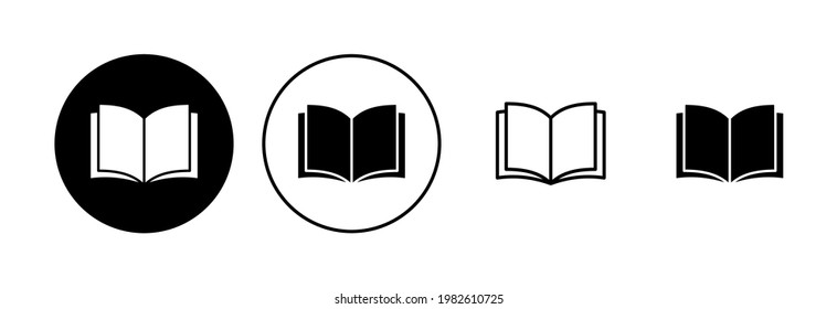 Book icon set. open book icon vector. ebook icon