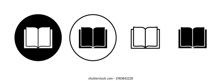 Book icon set. open book icon vector. ebook icon