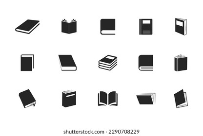 Book icon set. Open book icon vector. Book silhouette. Book vector illustration