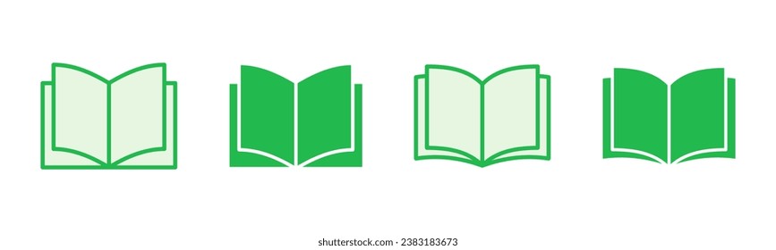 Book icon set. open book icon vector. ebook icon