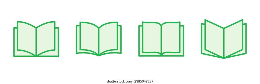 Book icon set. open book icon vector. ebook icon