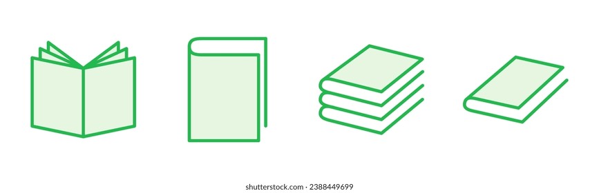 Book icon set. open book icon vector. ebook icon