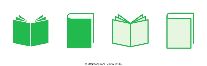 Book icon set. open book icon vector. ebook icon