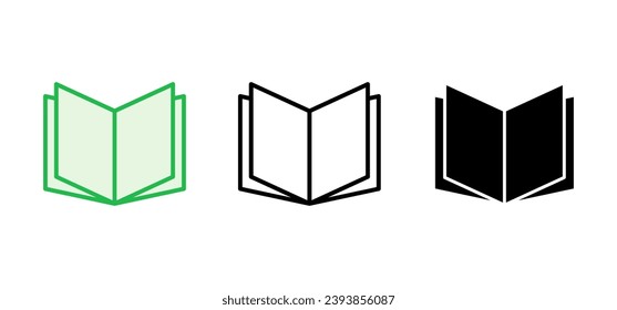 Book icon set. open book icon vector. ebook icon