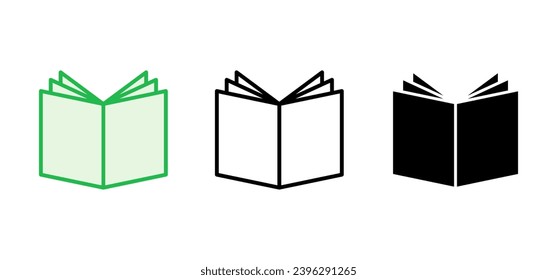 Book icon set. open book icon vector. ebook icon