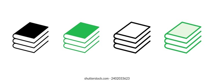 Book icon set. open book icon vector. ebook icon