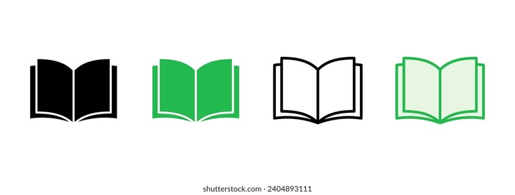 Book icon set. open book icon vector. ebook icon