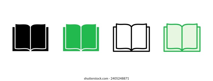 Book icon set. open book icon vector. ebook icon