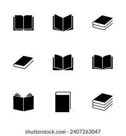 Book icon set. open book icon vector. ebook icon