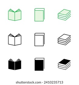 Book icon set. open book icon vector. ebook icon