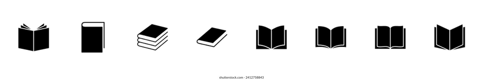 Book icon set. open book icon vector. ebook icon