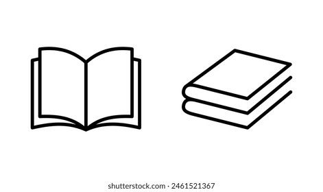 Book icon set. open book icon vector. ebook icon