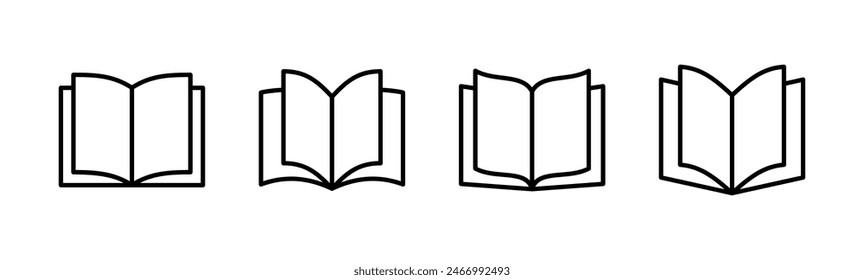 Book icon set. open book icon vector. ebook icon