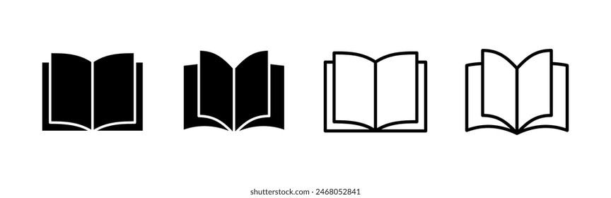 Book icon set. open book icon vector. ebook icon