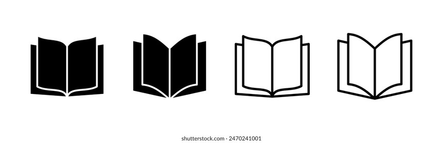 Book icon set. open book icon vector. ebook icon