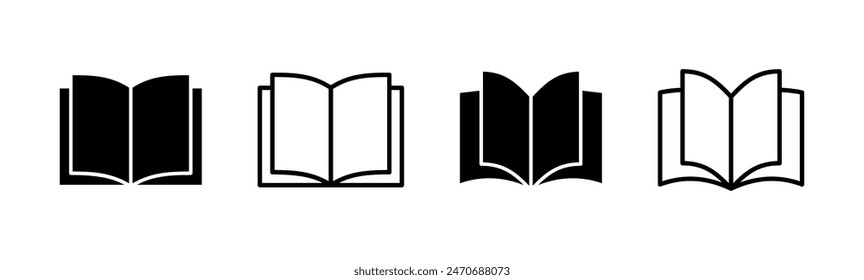 Book icon set. open book icon vector. ebook icon