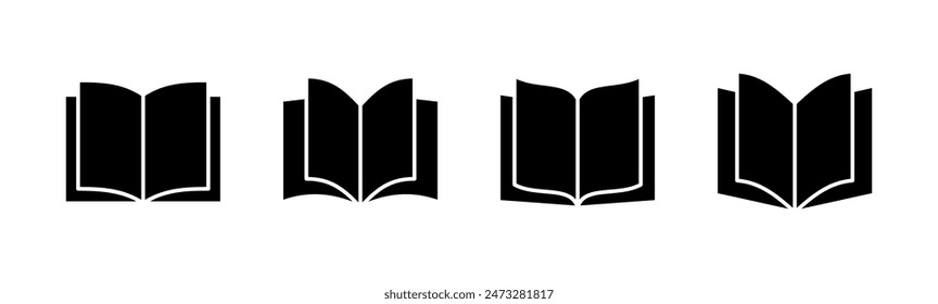 Book icon set. open book icon vector. ebook icon