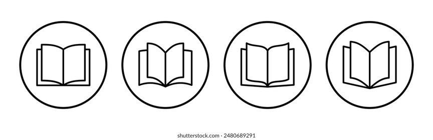 Conjunto de iconos de libro. abrir icono de libro Vector. icono de libro electrónico