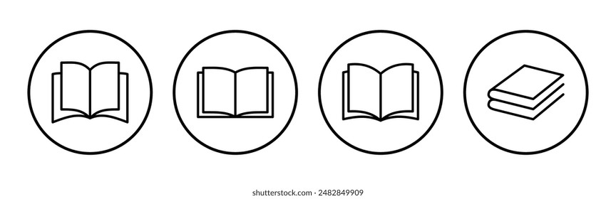 Book icon set. open book icon vector. ebook icon