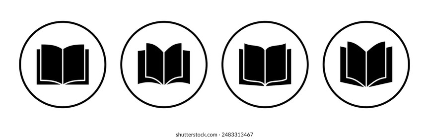 Book icon set. open book icon vector. ebook icon
