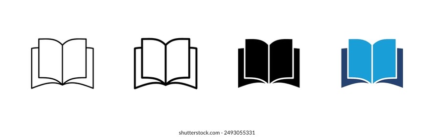 Book icon set. open book icon vector. ebook icon