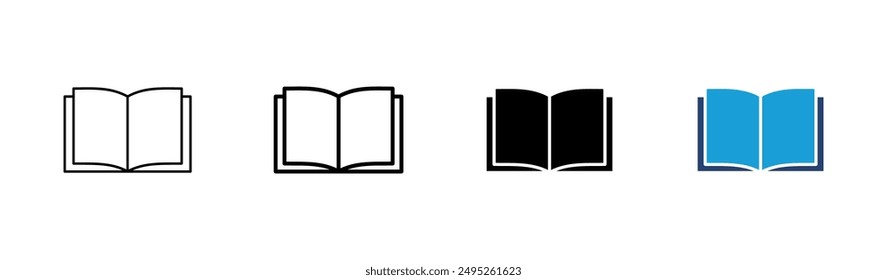 Book icon set. open book icon vector. ebook icon