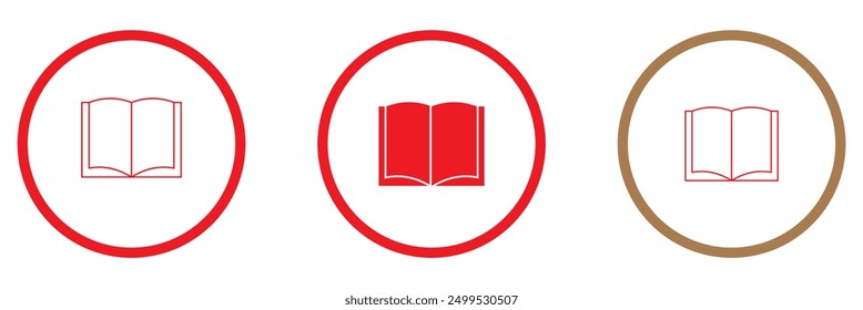 Book icon set. open book icon vector. ebook icon