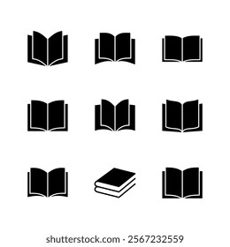 Book icon set. open book icon vector. ebook icon