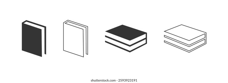 Book icon set. open book icon vector. ebook icon. Literature book icons collection. Textbook icons. EPS 10.