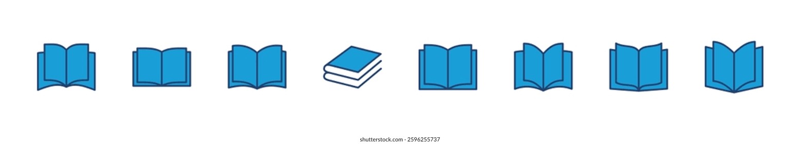 Book icon set. open book icon vector. ebook icon