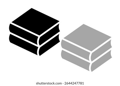 Conjunto de ícones de livro. abra o vetor de ícones de livro. ícone de e-book Ilustração vetorial isolada em cinza, preto e fundo branco.