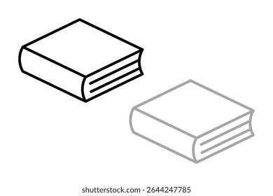Conjunto de ícones de livro. abra o vetor de ícones de livro. ícone de e-book Ilustração vetorial isolada em cinza, preto e fundo branco.
