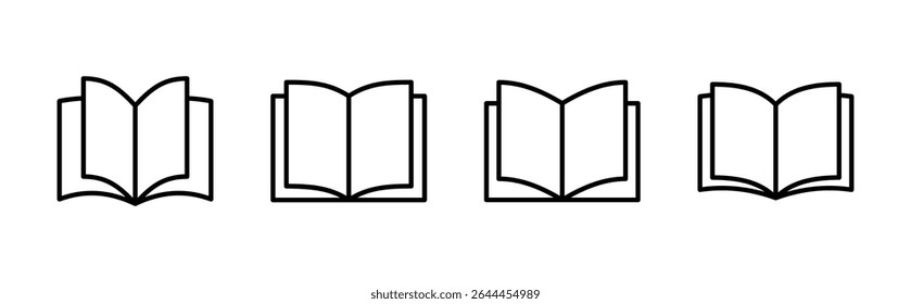 Conjunto de ícones de livro. abrir ícone de livro vetor. ícone de ebook