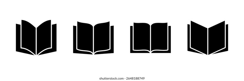 Book icon set. open book icon vector. ebook icon
