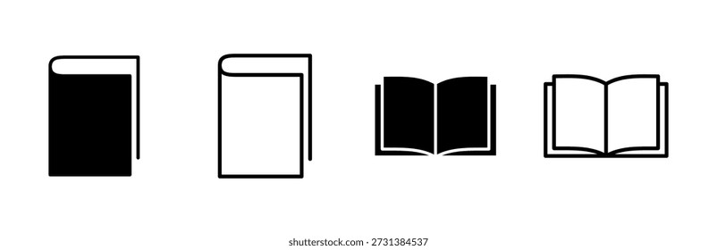 Book icon set. open book icon vector. ebook icon