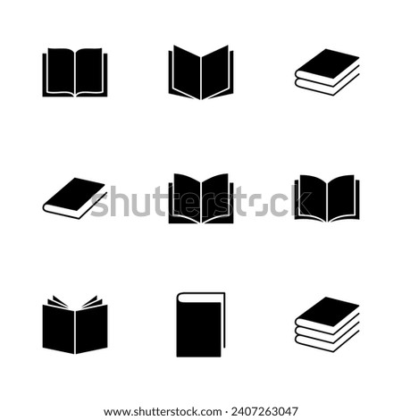 Book icon set. open book icon vector. ebook icon